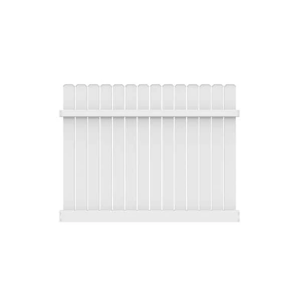 White Dog Ear Semi-Privacy Vinyl Fence
